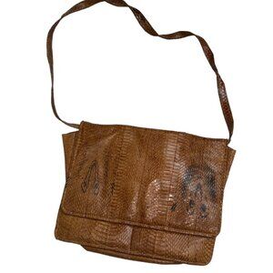 vintage brown python snakeskin shoulder bag INCREDIBLE Festival